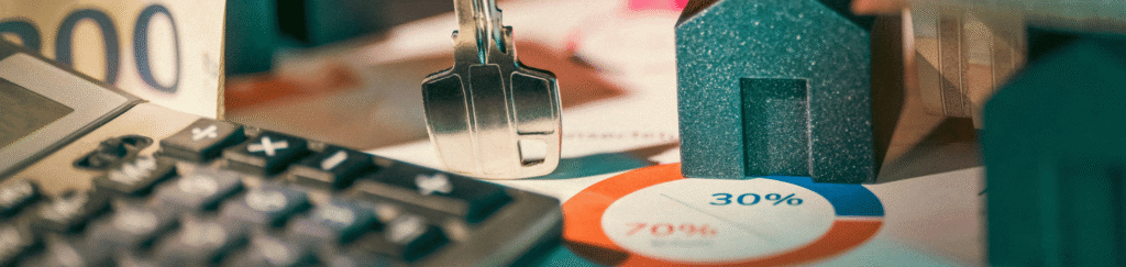 calculadora y llaves de fondo